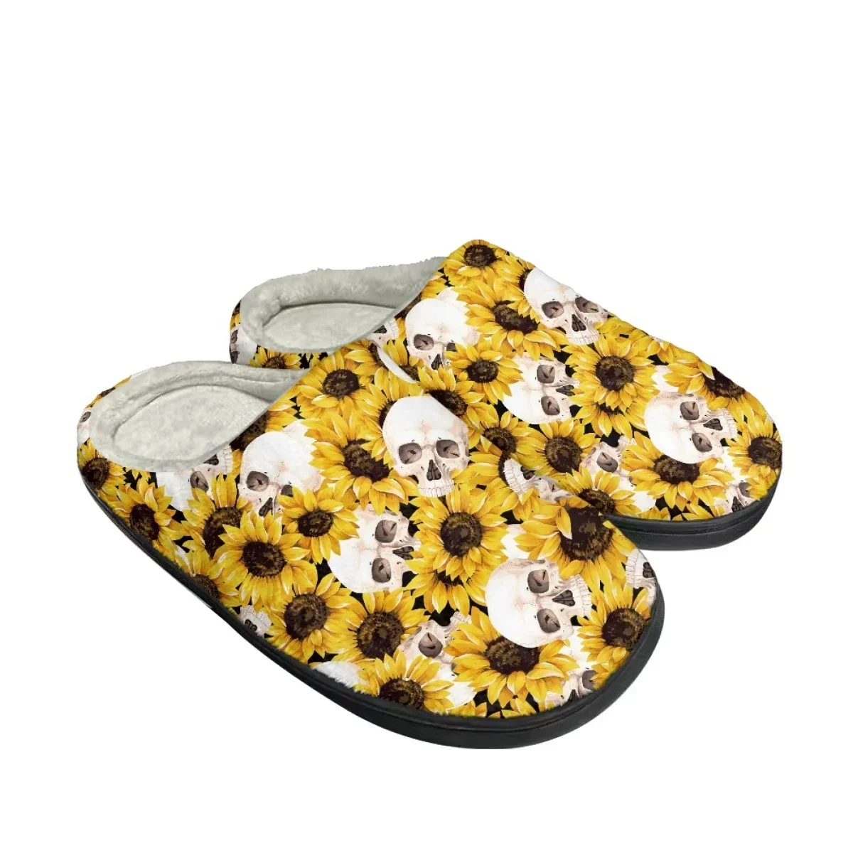 Home Bathroom Design - Winterpaar Dames Huisschoenen Zonnebloem met schedelontwerp