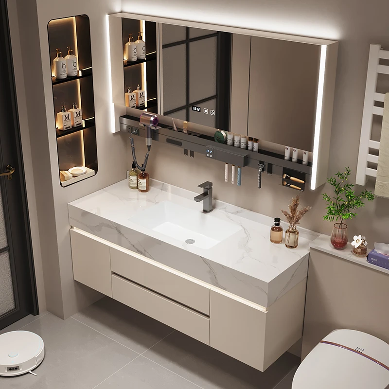 Home Bathroom Partition Wall - Partities Opslag Badkamerkast Organisator Spiegel Wandplanken