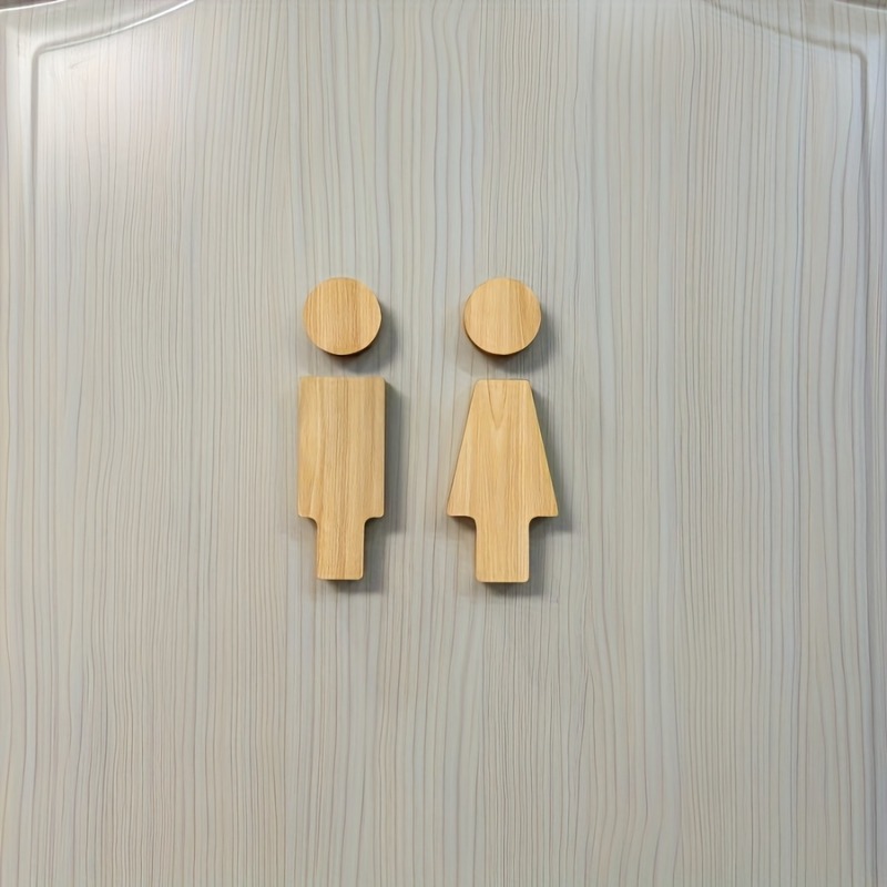 Home Creation Bathroom - 2 stuks houten badkamerbord voor toiletdeuren