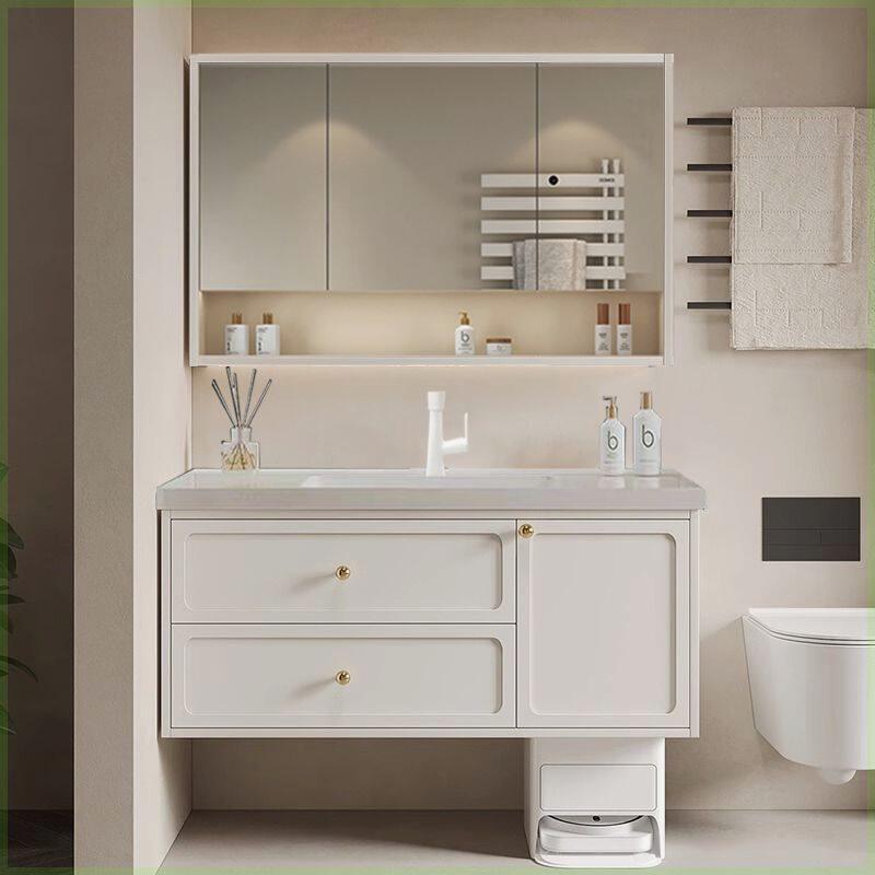 Home Bathroom Cleaning Robot - Badkamerkasten in Franse stijl Vintage eikenhouten