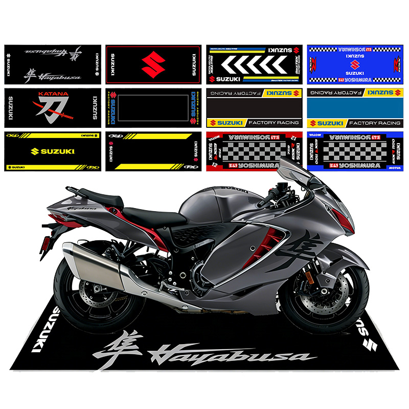 Home Bathroom Carpet - Motorfiets displaykleed Suzuki parkeermat antislip garagemat