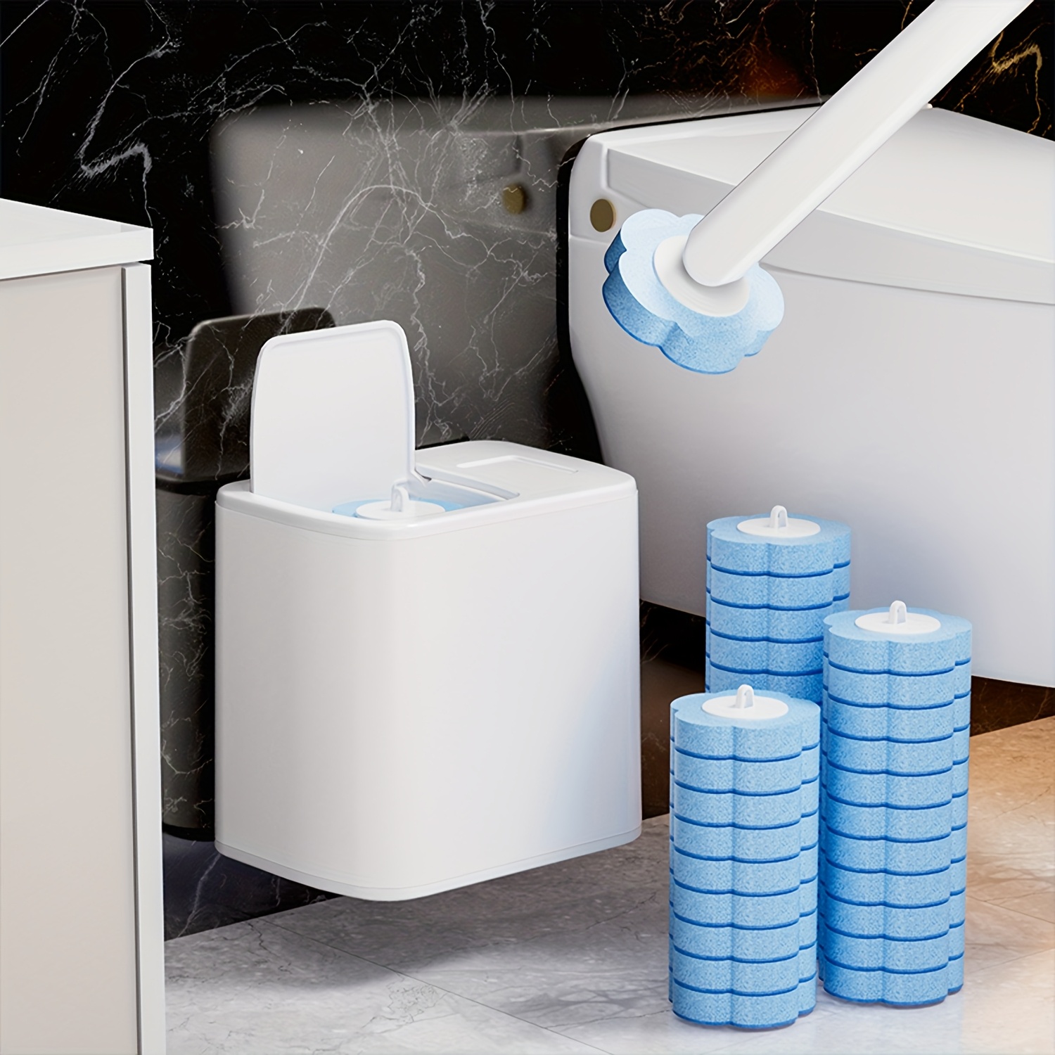 Home Bathroom Upgrades - Toiletborstel met wegwerpvervangende borstelkopsets Upgrade badkamerreinigingsborstel