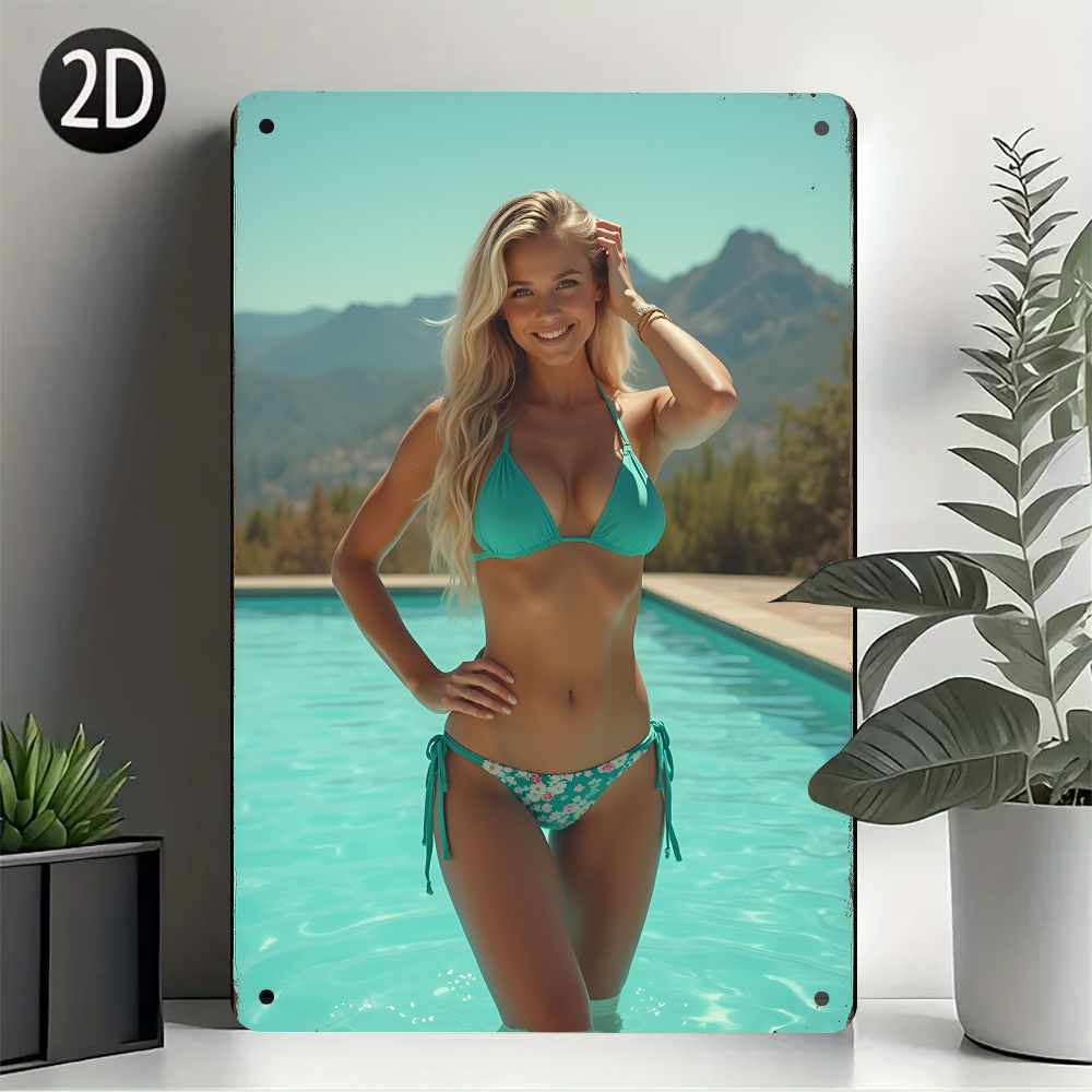 Home Bathroom Design - 2D plat retro metalen bord -