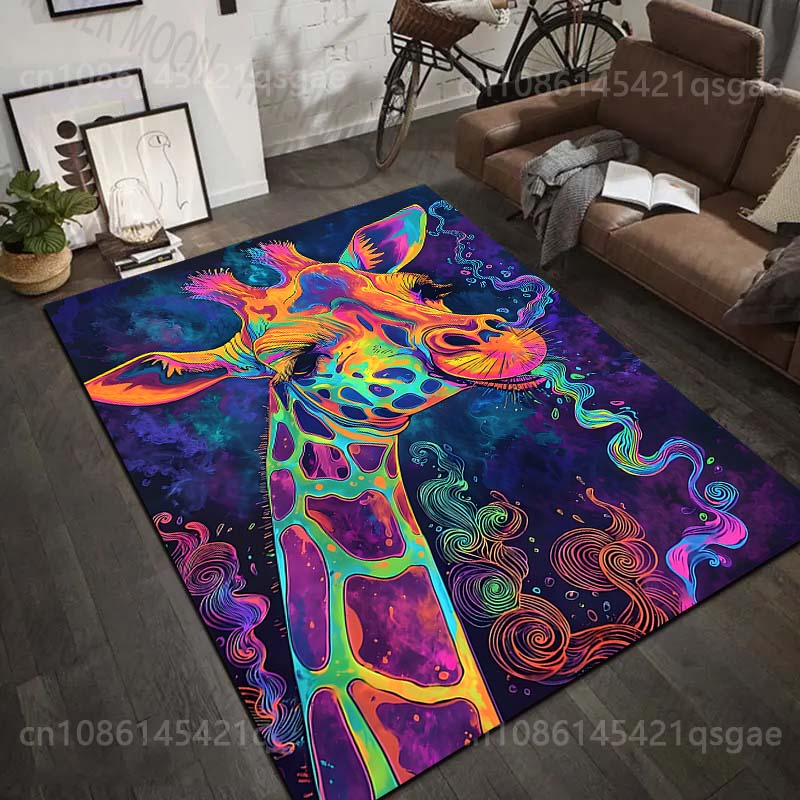 Home Bathroom Images - 1PC Kleurrijke artistieke giraffe afbeelding Print