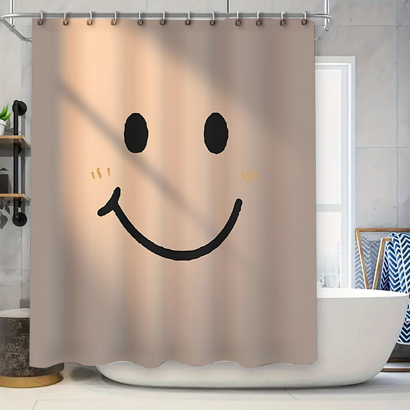 Home Bathroom Upgrades - Schattig glimlach gezicht ontwerp douchegordijn voor