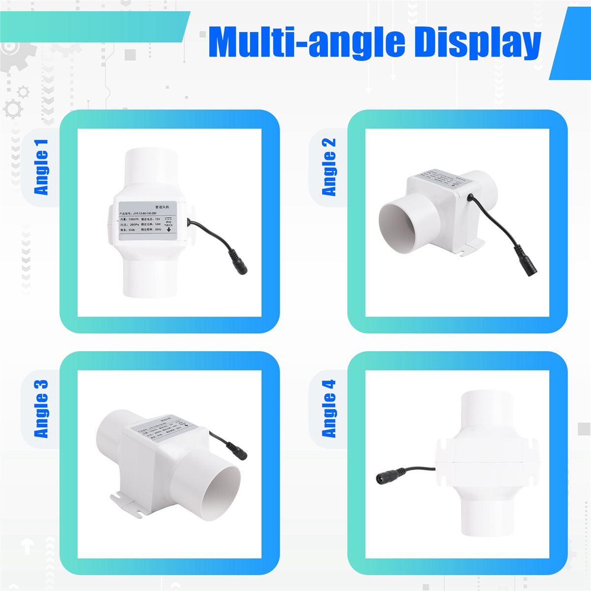 Home Bathroom Extractor Fan - DT81 60mm Afzuigventilator Geluidsarme Kanaal Hydrocultuur