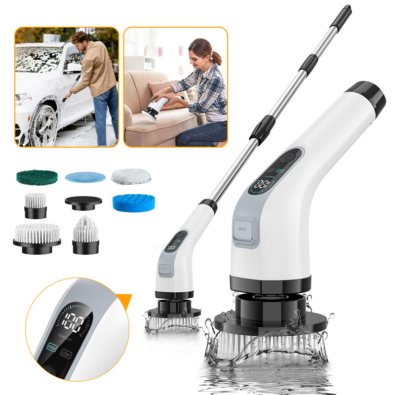 Home Bathroom Renovation - Elektrische reinigingsborstel Draadloze handdouche-schrobmachine Spin Cleaner