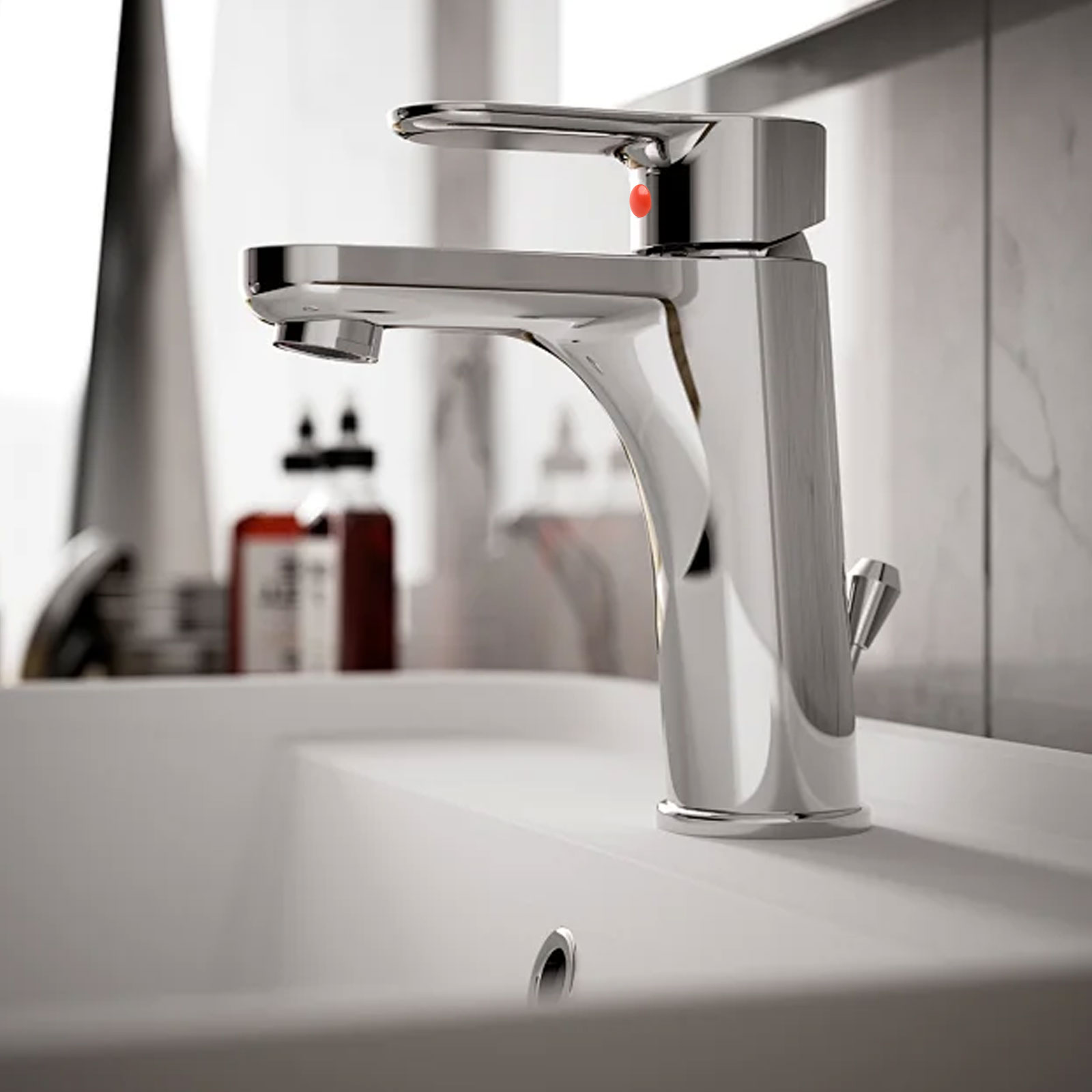 Home Bathroom Dimensions - Rood Blauw Kraan Etiketten Kraan Handvat