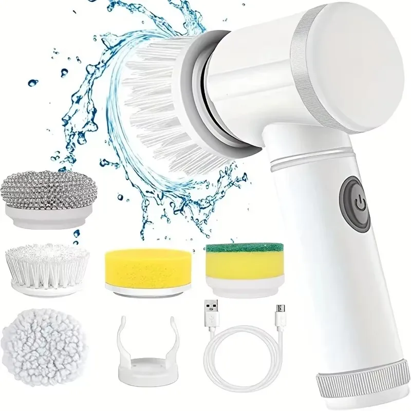 Home Bathroom Renovation - Nieuwe draadloze spin-schrobmachine, elektrisch oplaadbaar, 5-in-1