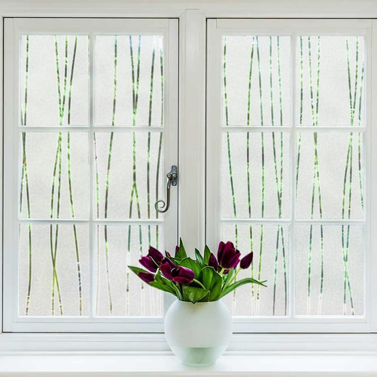 Streepmotief mat glas privacyf - Home Bathroom Window Tint recensie en prijs