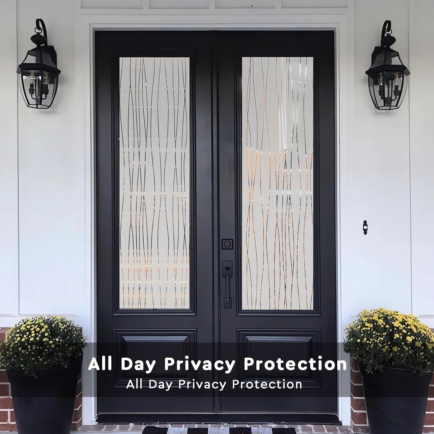 Streepmotief mat glas privacyf - Home Bathroom Window Tint recensie en prijs
