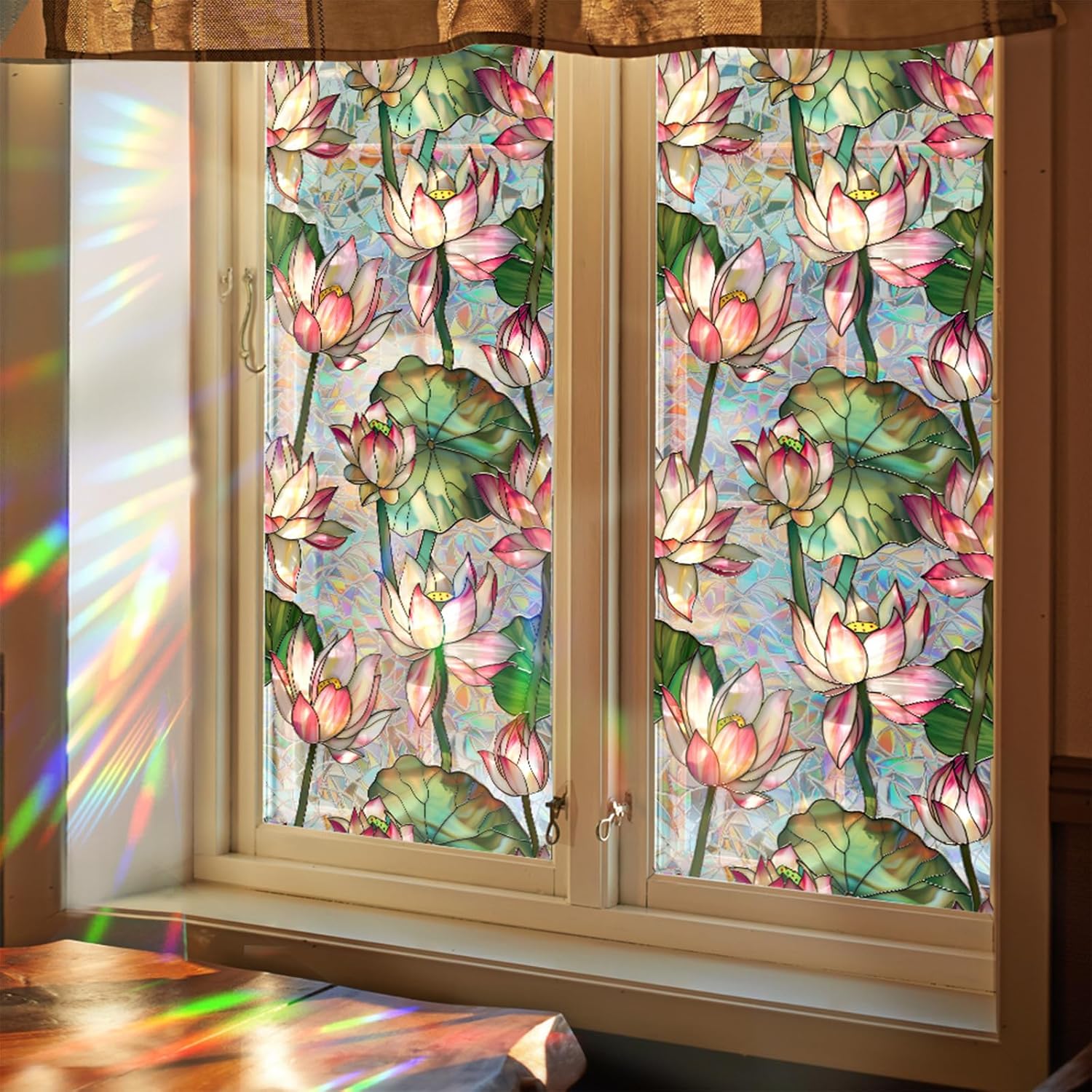Lotusbloemen glas-in-lood raam - Home Bathroom Window Tint recensie en prijs