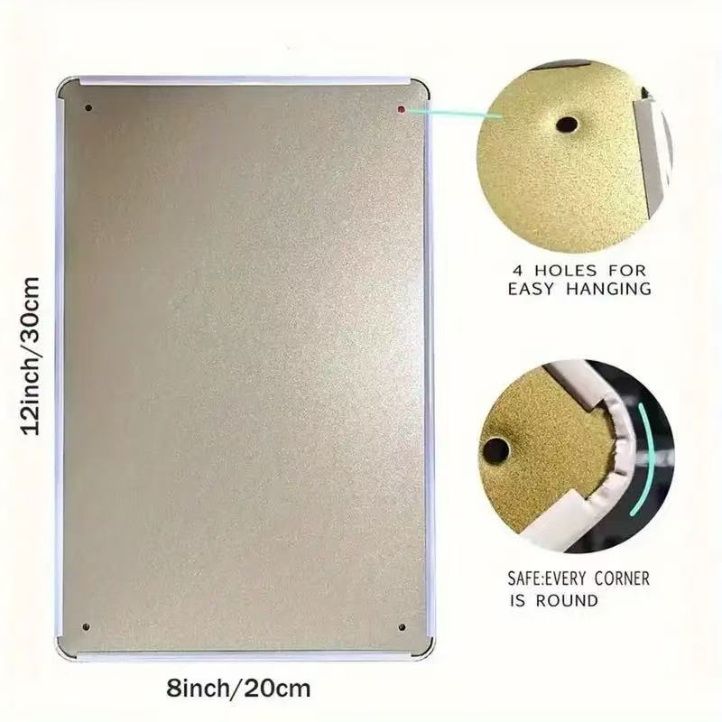 2D plat retro metalen bord - t - Home Bathroom Design recensie en prijs