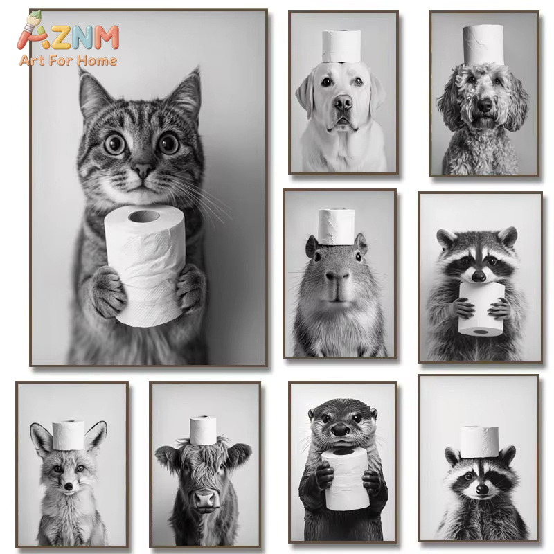 1PC, Highland Cow Otter Cat Ra - Home Bathroom Pictures recensie en prijs