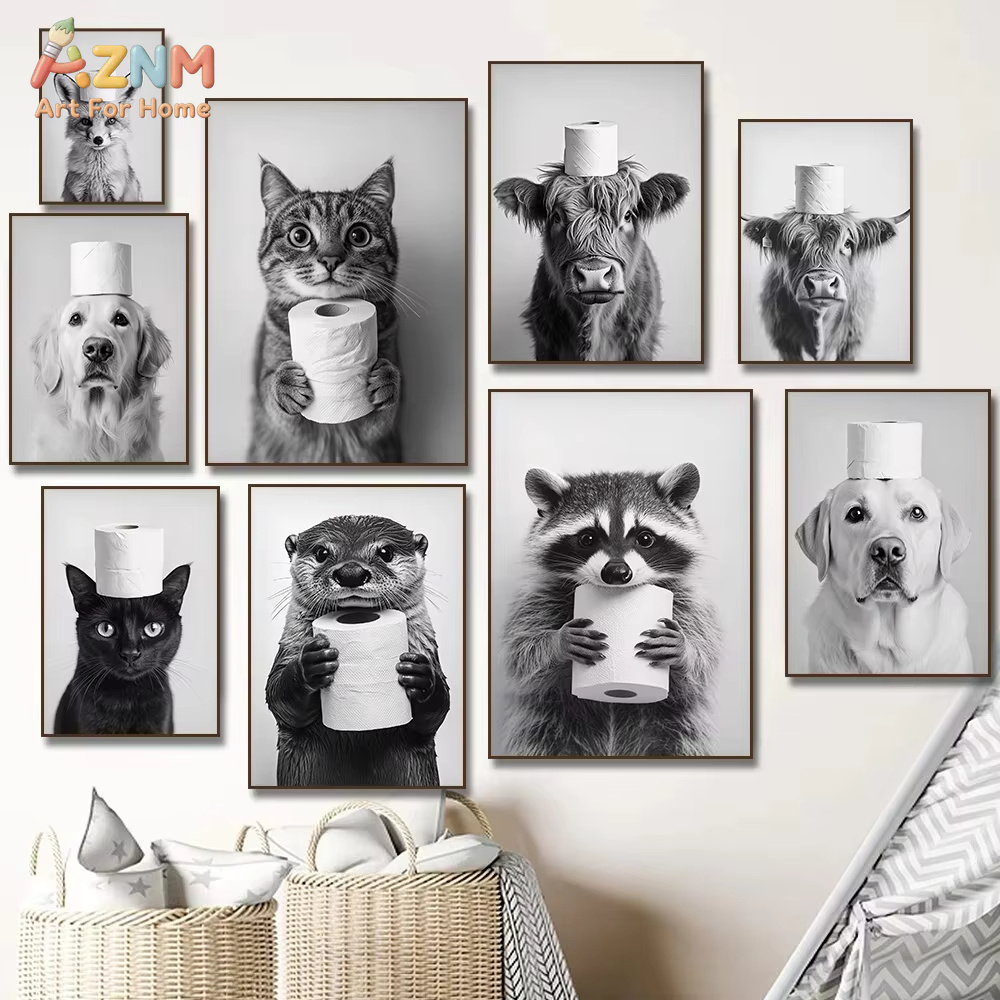1PC, Highland Cow Otter Cat Ra - Home Bathroom Pictures recensie en prijs