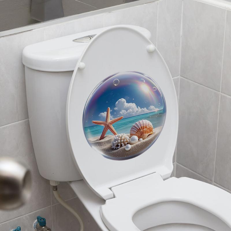 Toiletsticker met oceaanthema, - Home Bathroom Design recensie en prijs