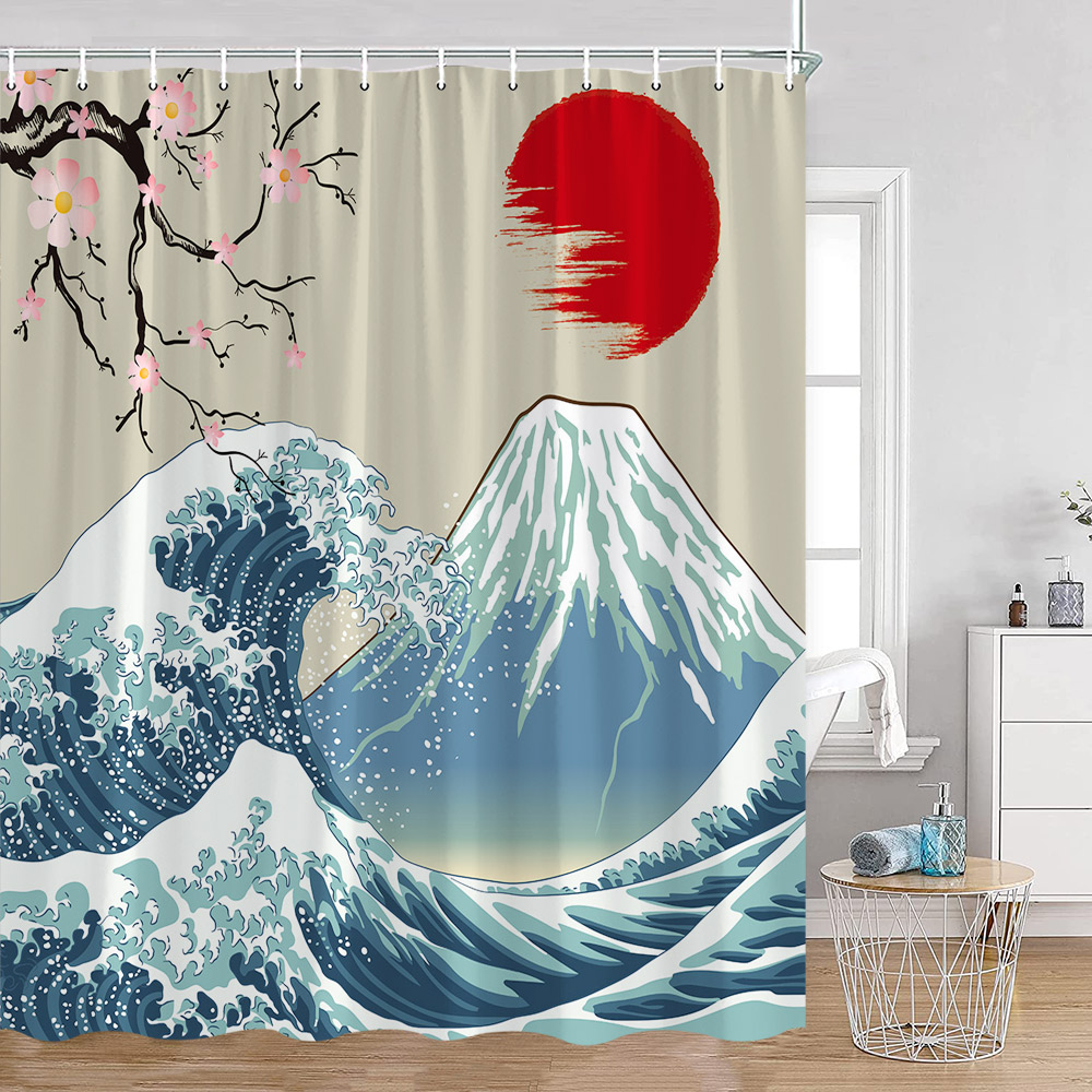 Japanse stijl douchegordijnen  - Japan Bathroom.Home recensie en prijs