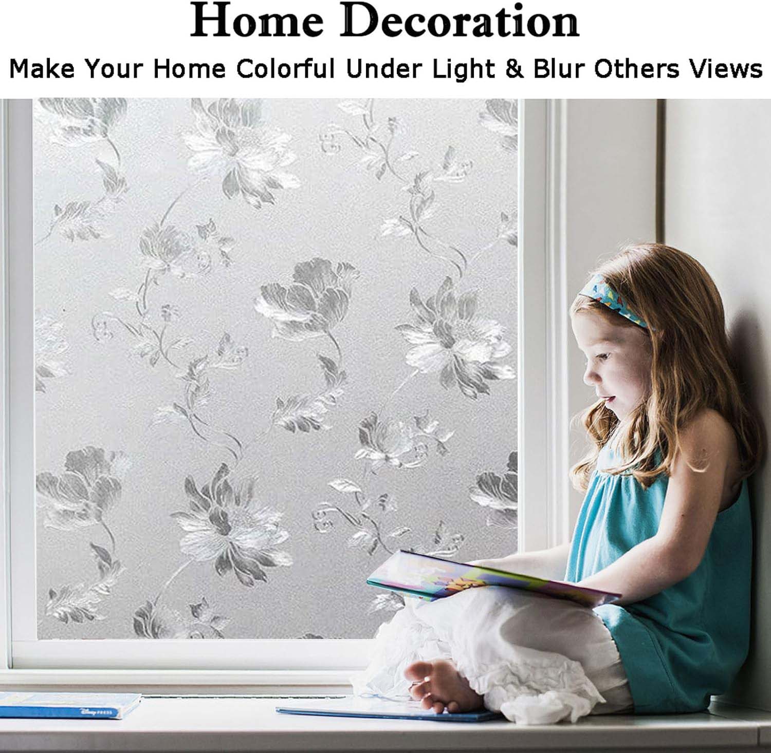 Bloemige, matglazen privacyfol - Home Bathroom Window Tint recensie en prijs