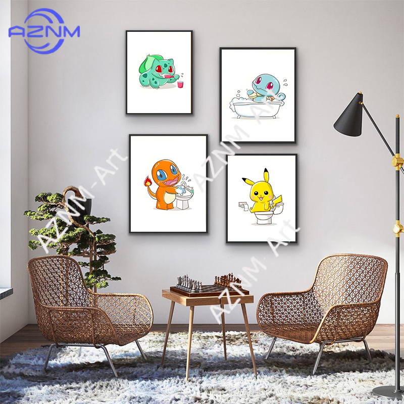 Pokemon Cartoon Grappig Canvas - Home Bathroom Pictures recensie en prijs