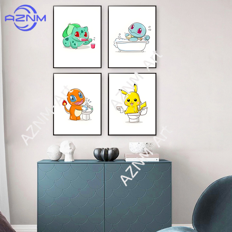Pokemon Cartoon Grappig Canvas - Home Bathroom Pictures recensie en prijs